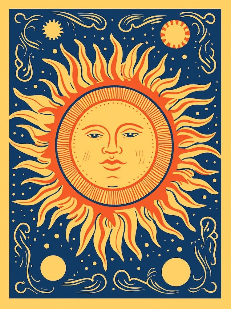 Bold Bright Sun Tarot Card Style 4