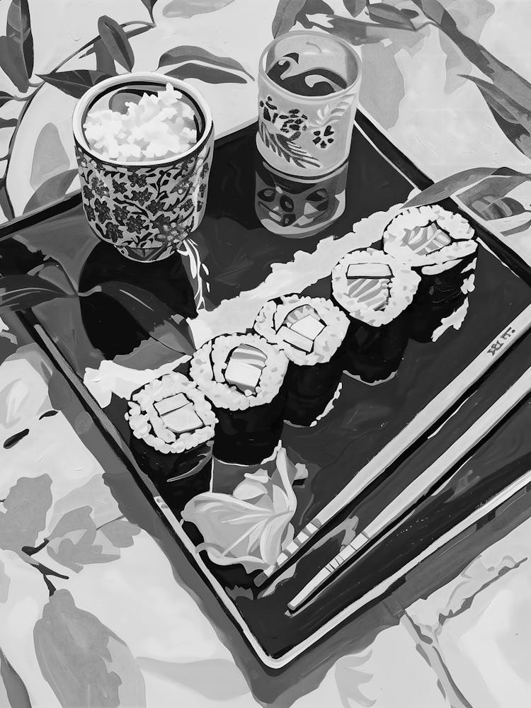 Black And White Sushi