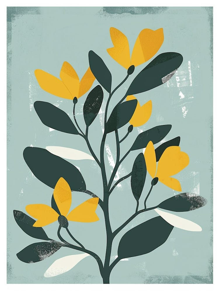 Teak Tree Flat Illustration 1