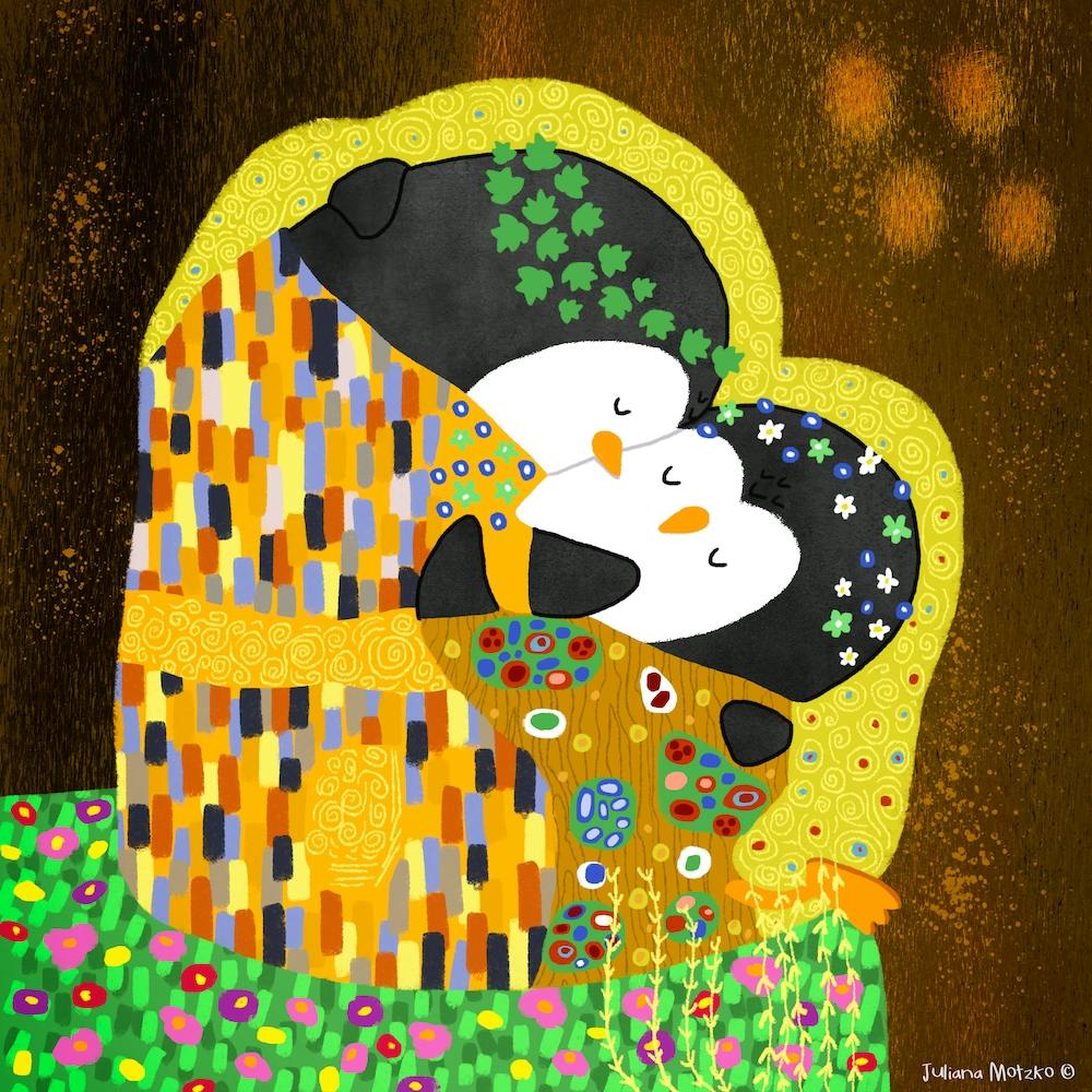 The Penguin Kiss Art Series