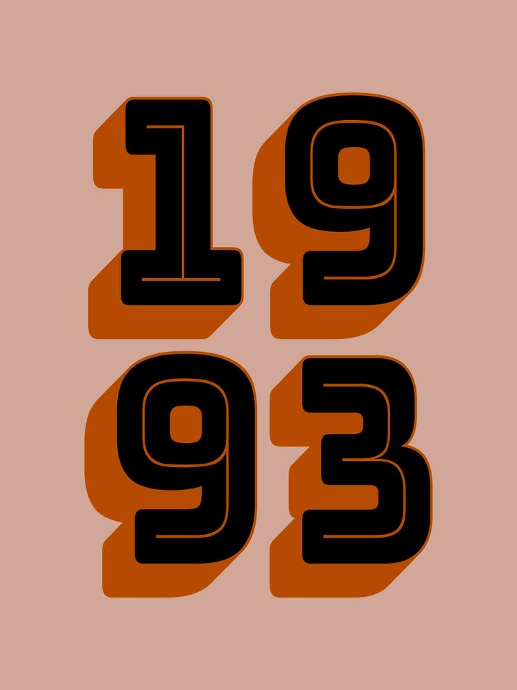 Number Year 1993 Orange