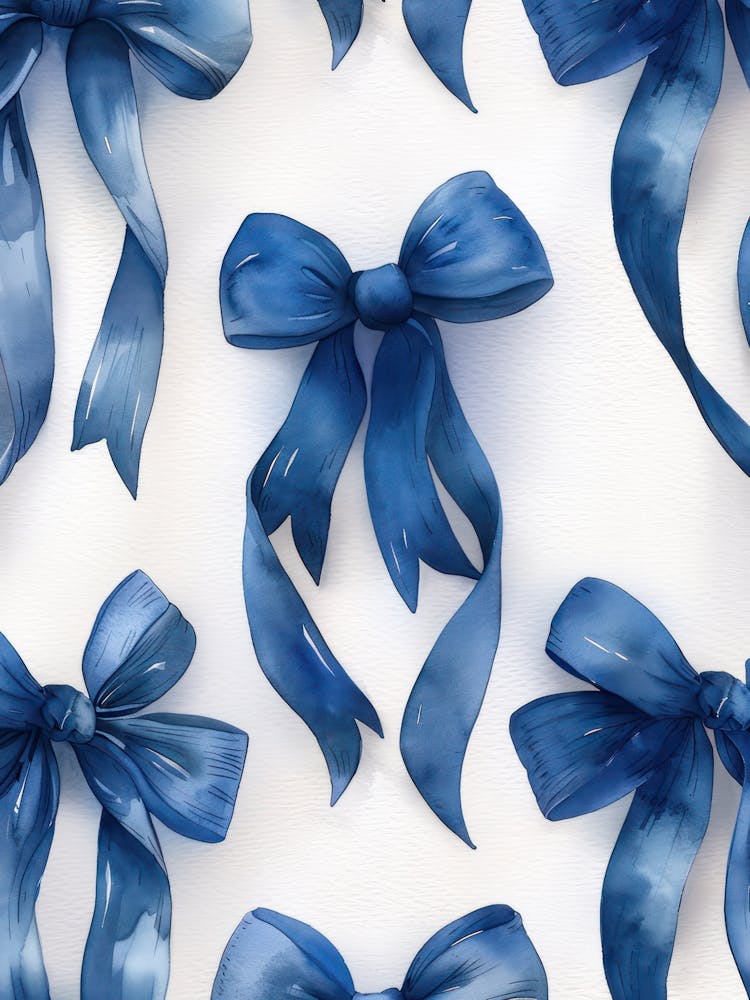 Blue Lace Bows 1 Pattern