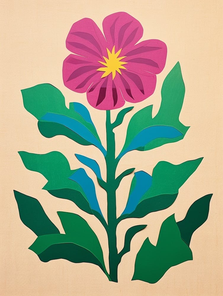 Cut Out Style Flower Art Cornflower 3