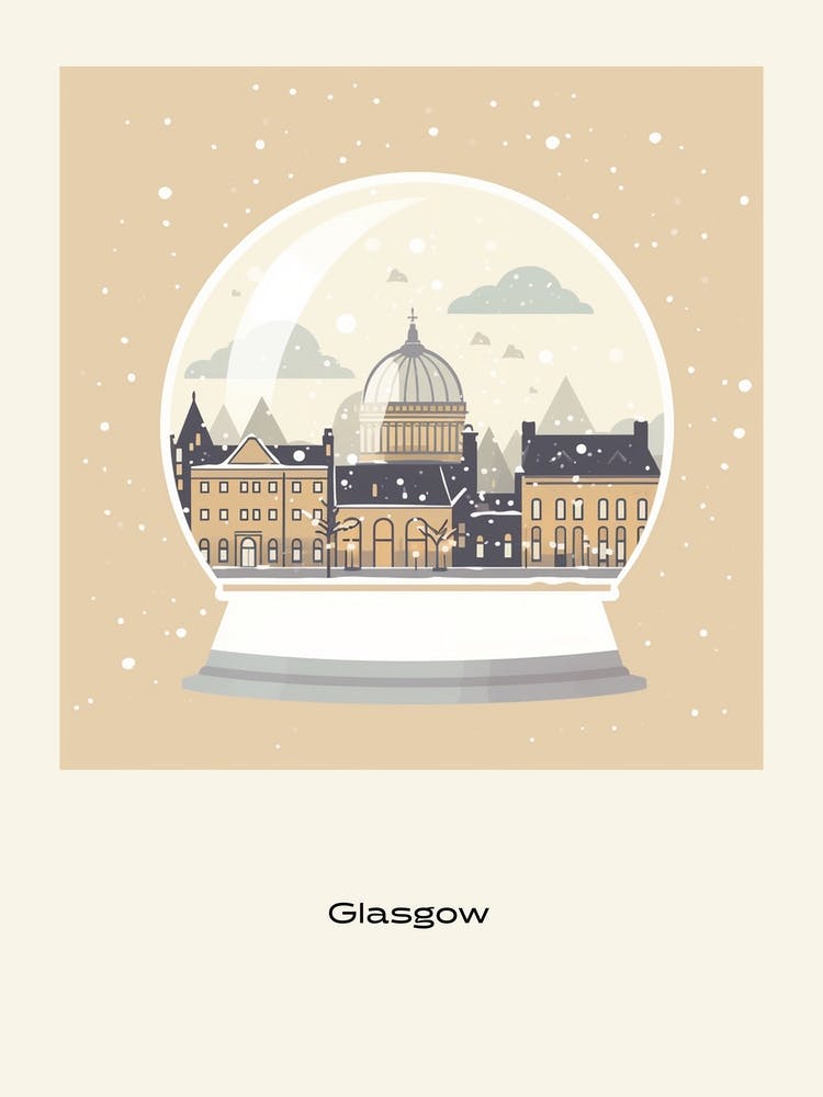 Glasgow United Kingdom Snowglobe Poster