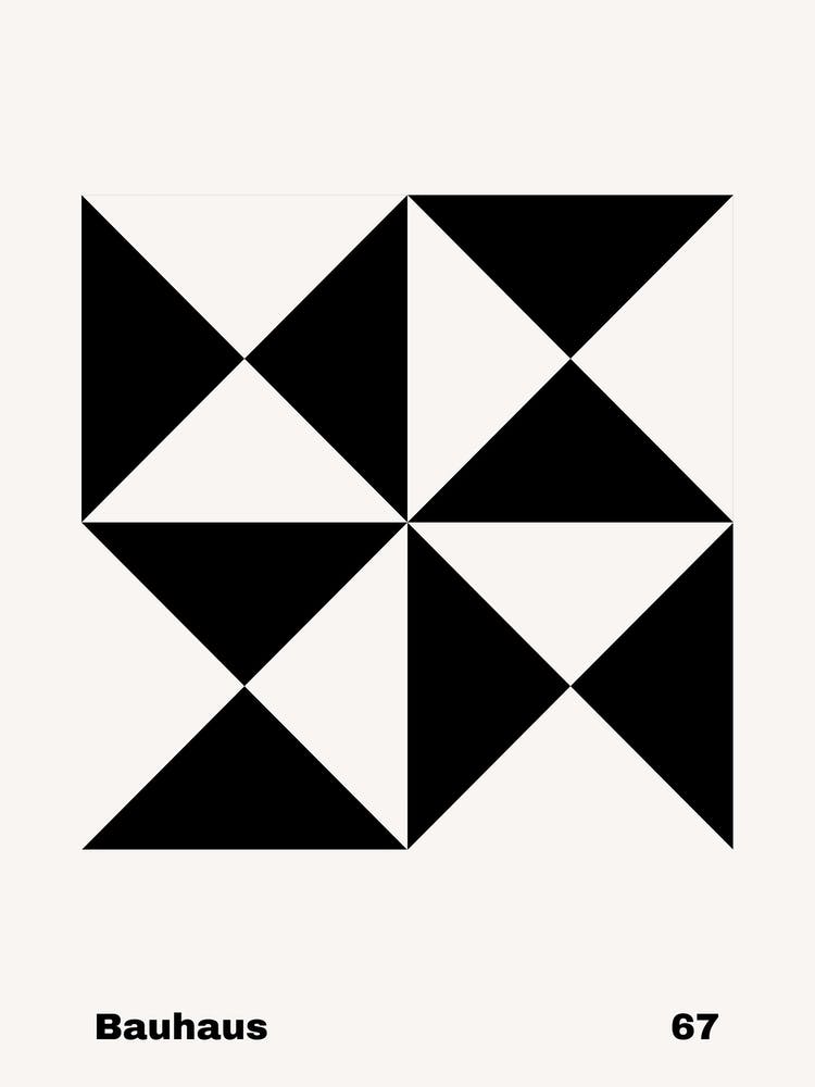 Geometric Bauhaus Poster B&W 67