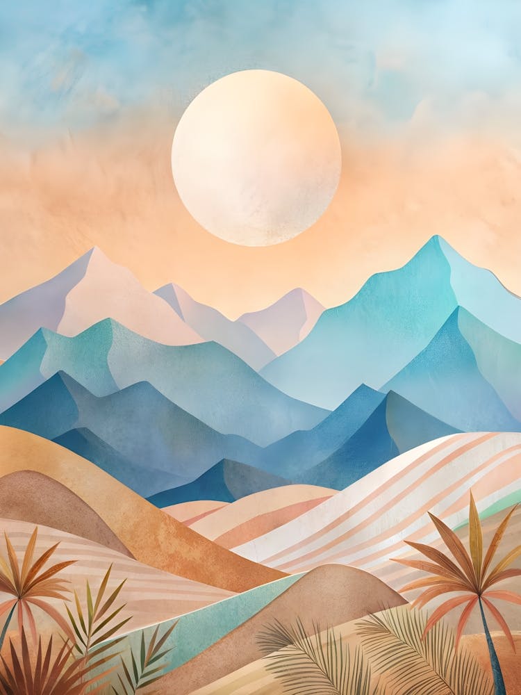 Peinture Aquarelle Paysage Désertique