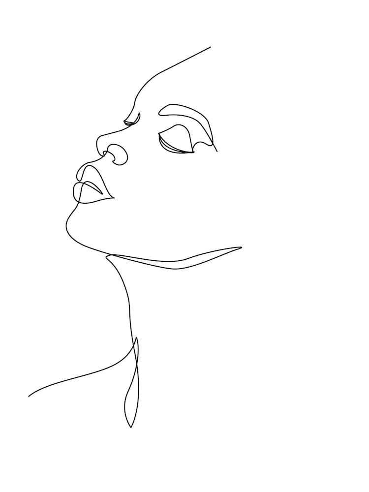 Meditating Black Woman A Line