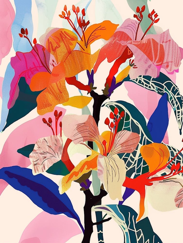 Colourful Flower Illustration Bougainvillea 4