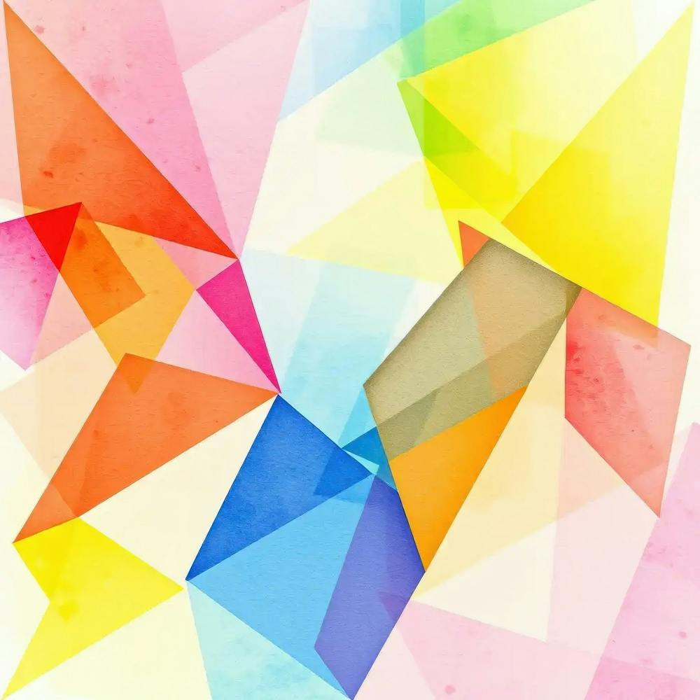 Abstract Watercolor Triangles