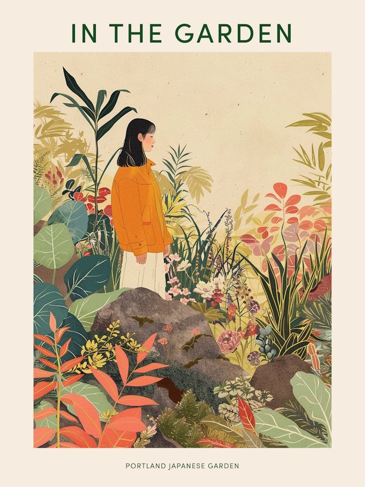 In The Garden Poster Portland Japanese Garden Usa 2