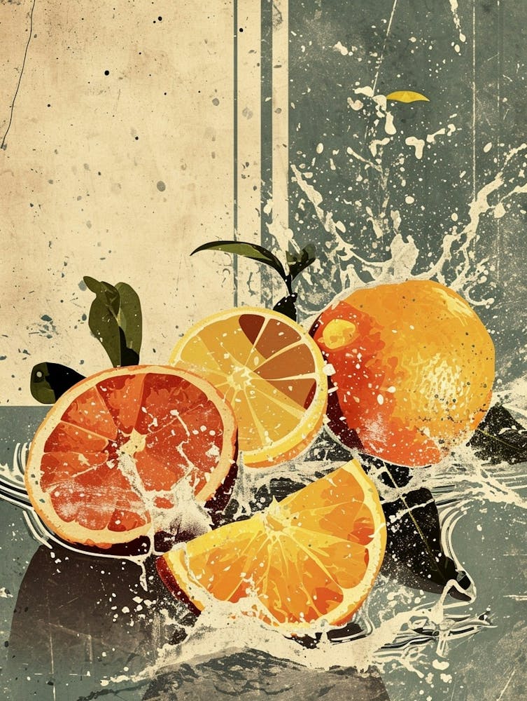 Citrus Fruits Paint Splash 3