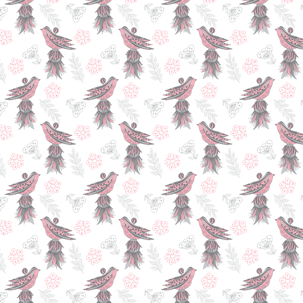 Pink and Grey Tassel Bird