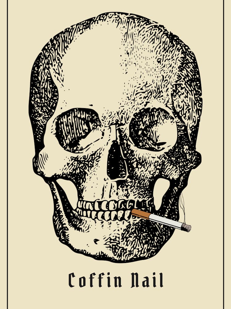 Smoking Skull Face