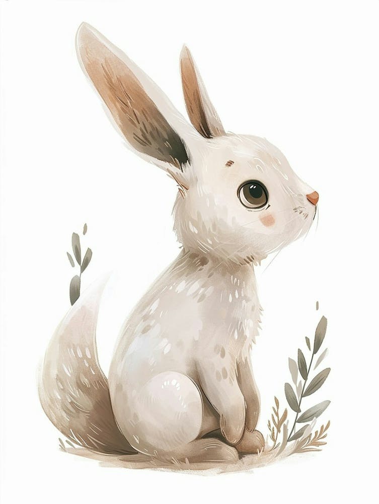 Silver Fox Rabbit Kids Illustration 2