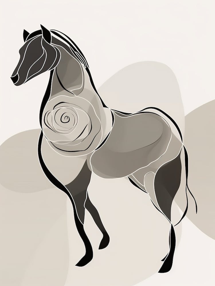 Horse Line Art Abstract 7