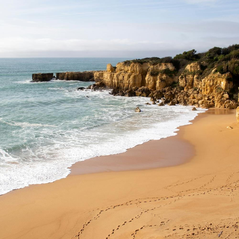 Warm sandy beach in Portugal