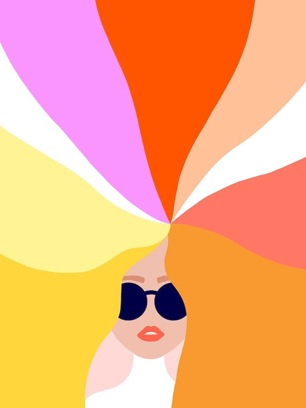 Girl Power Bright Rainbow Hair