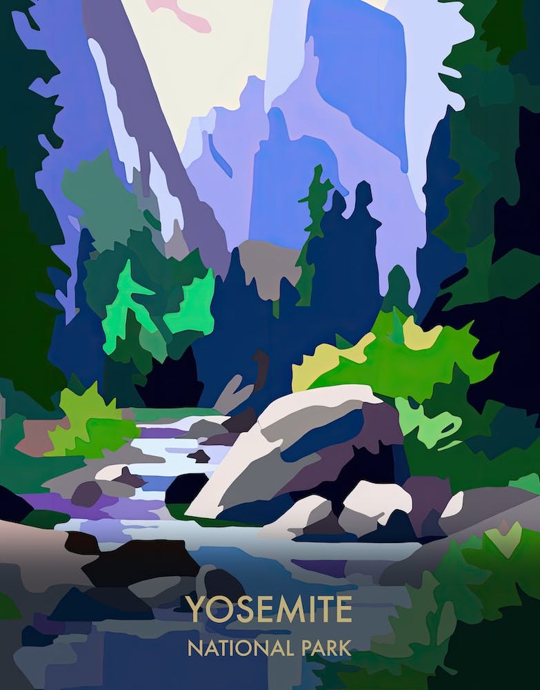 Yosemite Nationalpark Reiseplakat Matisse-Stil 6