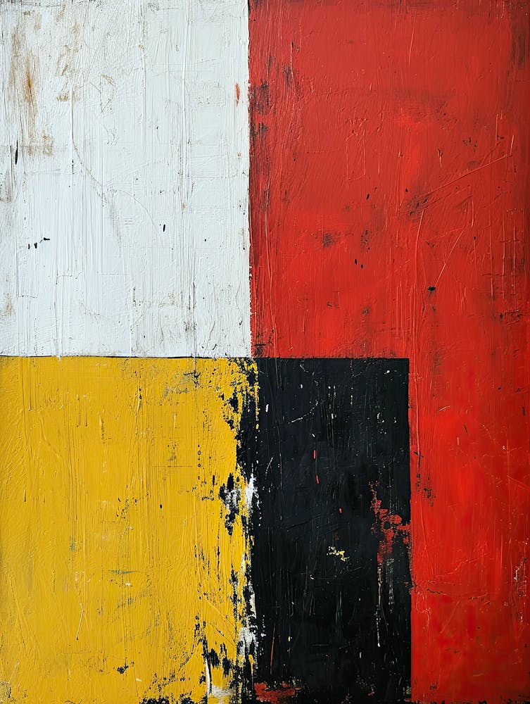 Rouge, Jaune et Noir, Minimalisme Abstrait, Huile