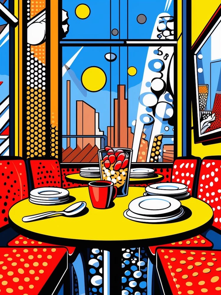 Pop-Art-Stil Gepunktetes Diner