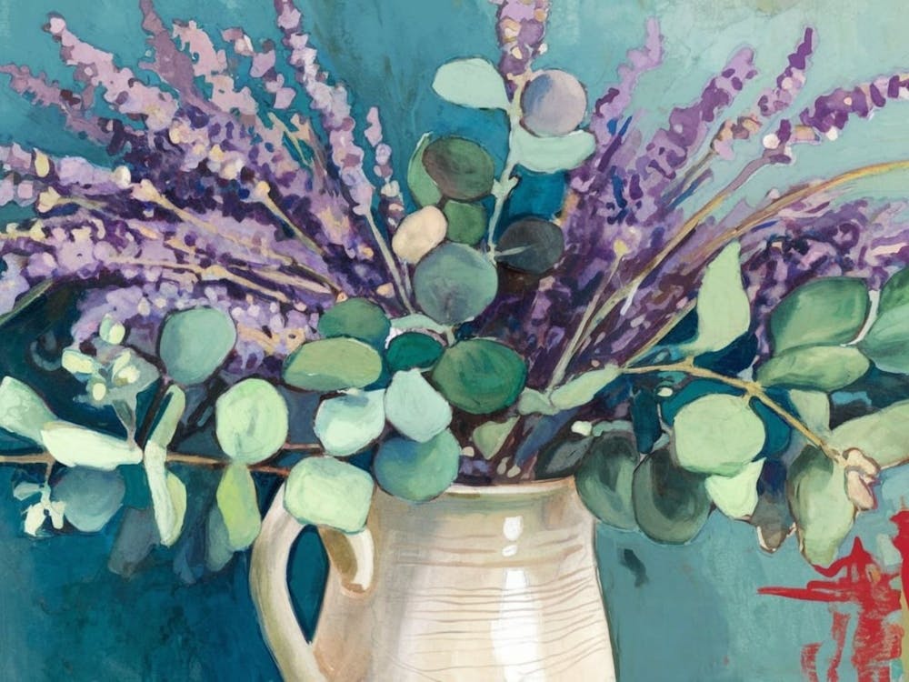 Serene Lavender Vase - Floral