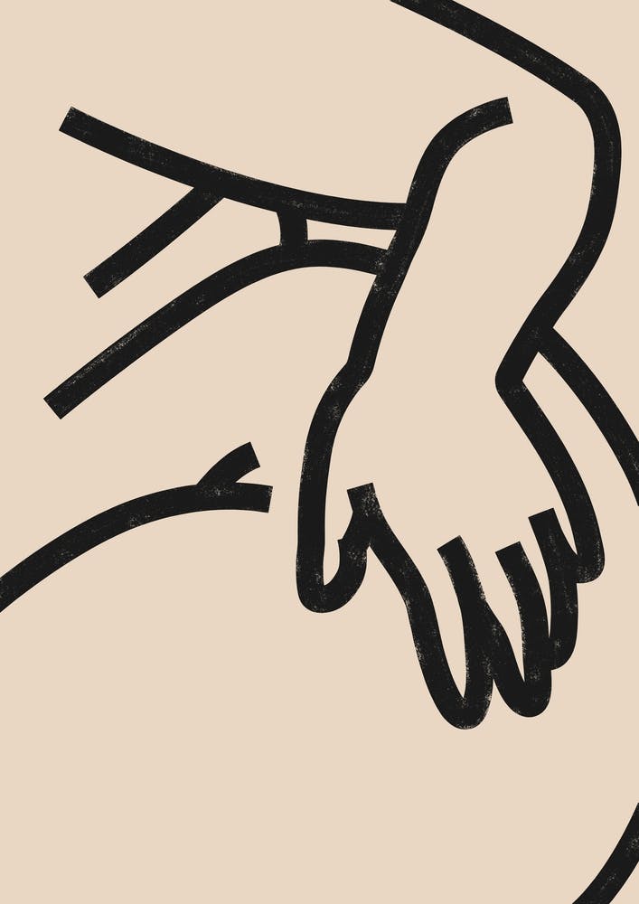 Abstract Nude Close-Up 02 – Minimalist Line Art