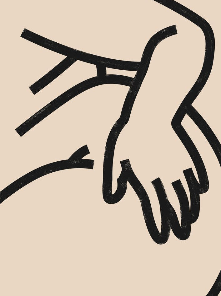 Abstract Nude Close-Up 02 – Minimalist Line Art