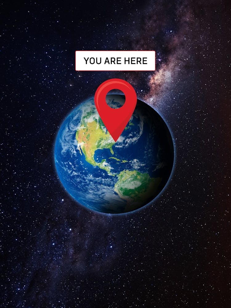 You are here: Earth — space poster, science poster