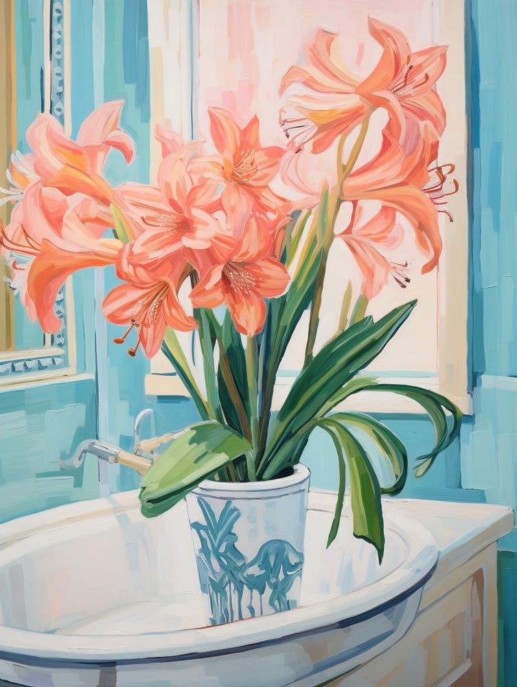 A Vase With Amaryllis, Flower Bouquet 3