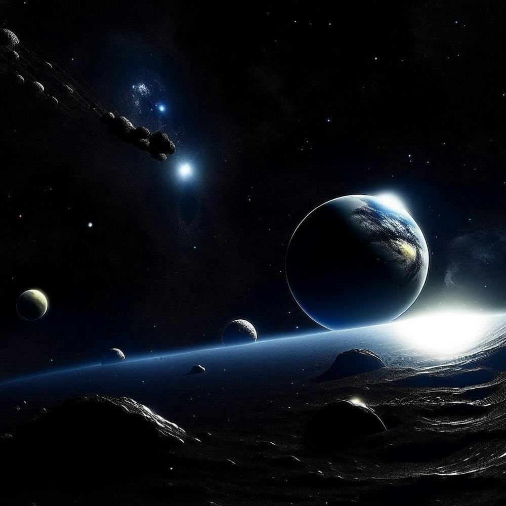 Space Scene With Planets And Stars