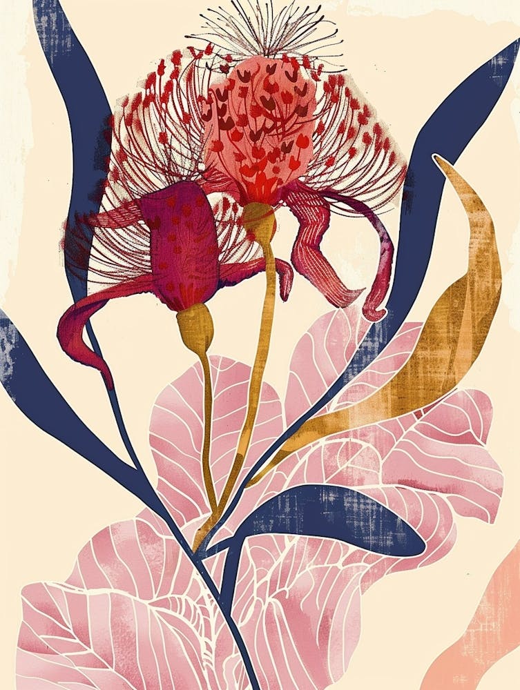 Colourful Flower Illustration Globe Amaranth 3