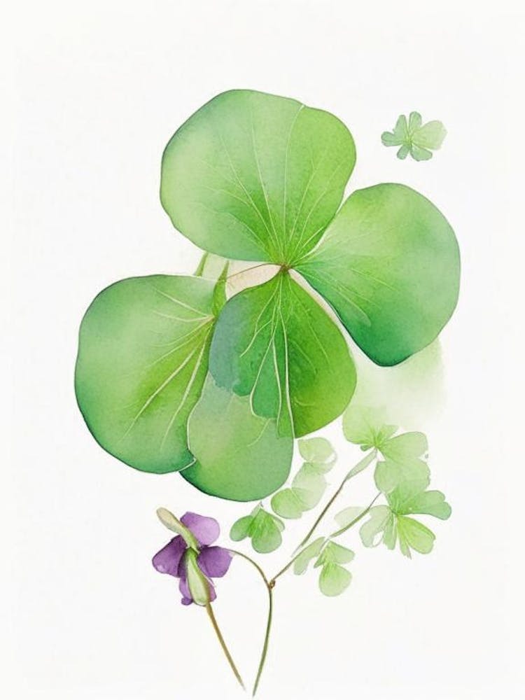 Wood Sorrel Wildflower Watercolour