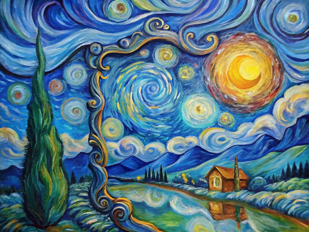 Van Gogh A Shining Mirror Reflecting A Dreamy Sw