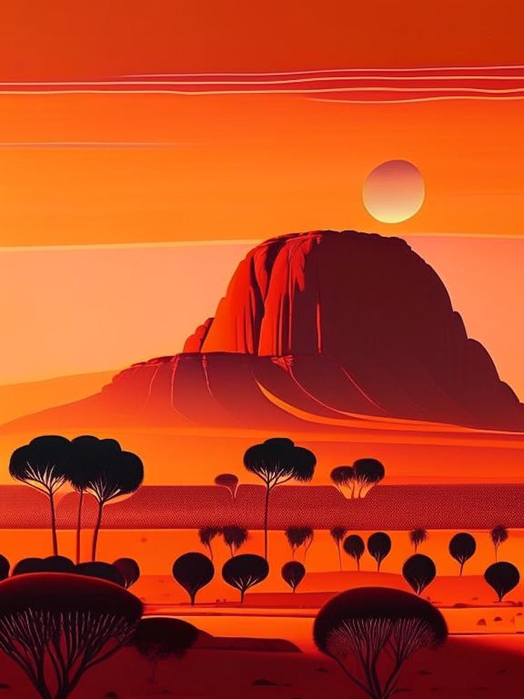 Uluru Retro Sunset