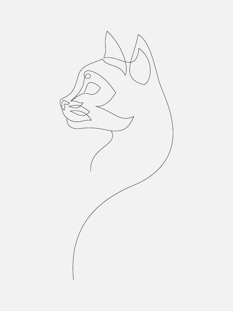 Minimalist Cat Line