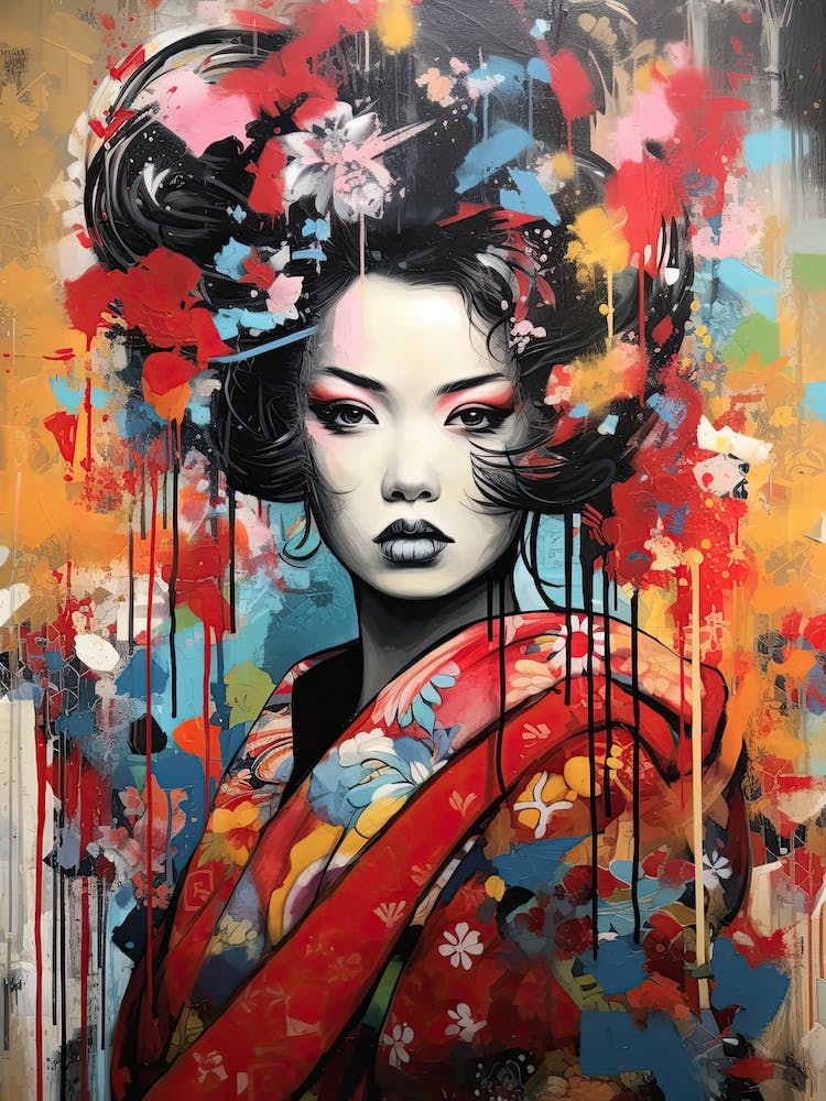 Grafitti Of A Geisha Street Art 3