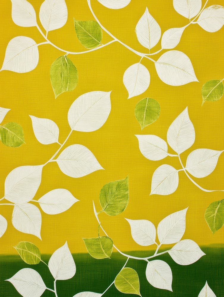 Leaves On A Yellow Background