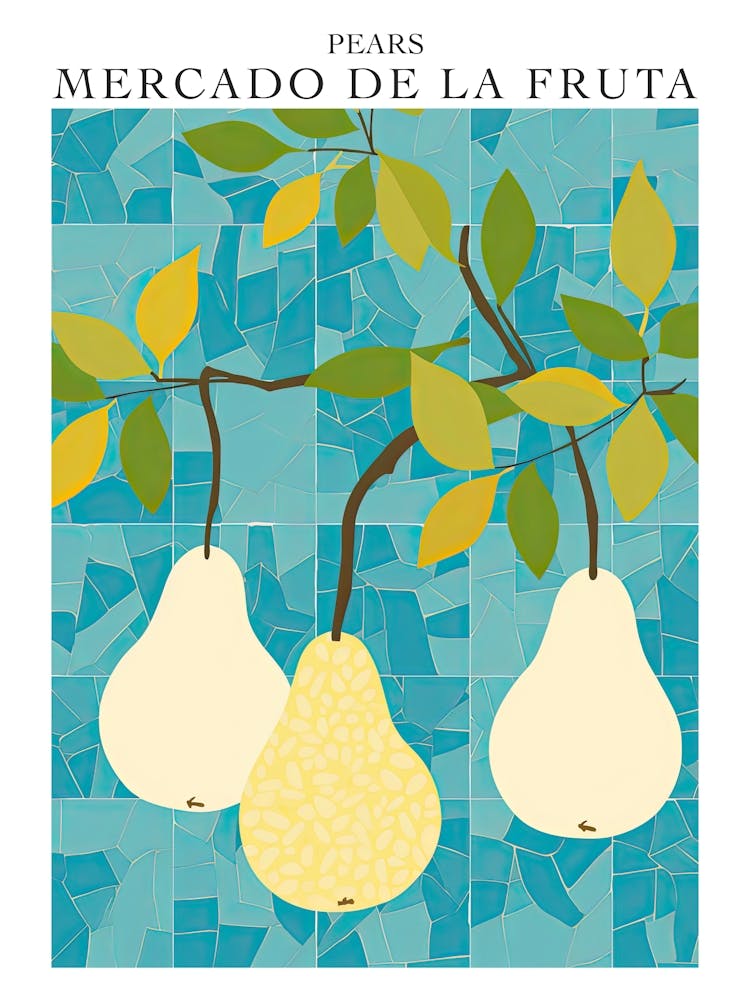 Mercado De La Fruta Pears Illustration 2 Poster