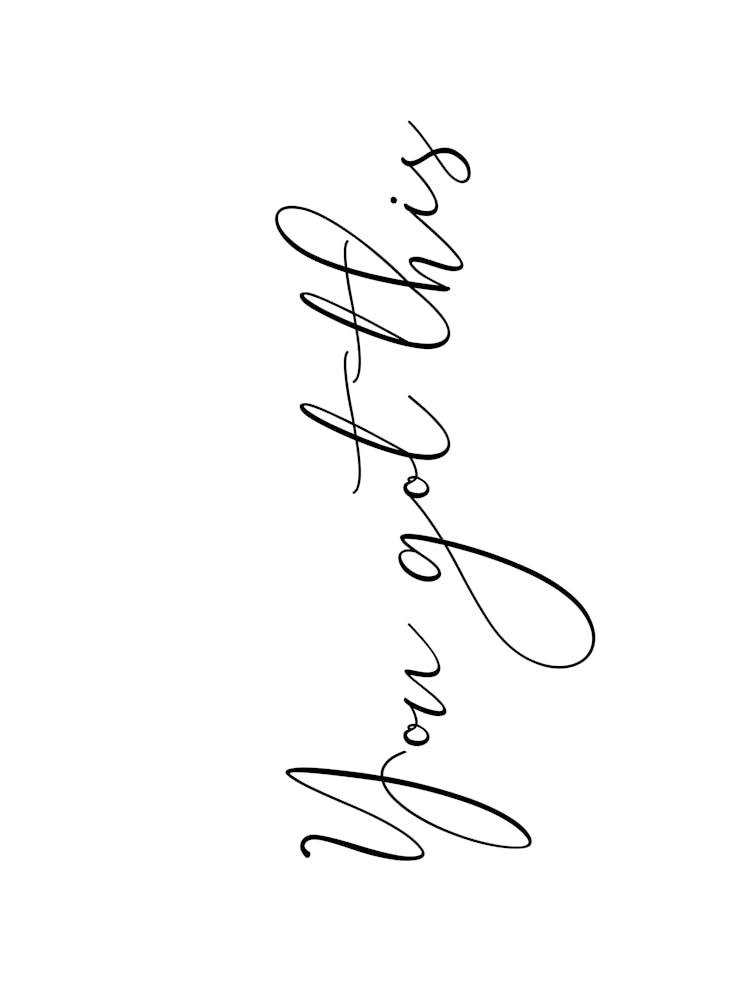 You Got This Inspirational Motivational Typography Black and White Poster Print Art Lover Inspired