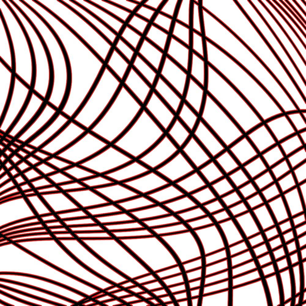 Lignes Ondulées Rouges Abstraites 1