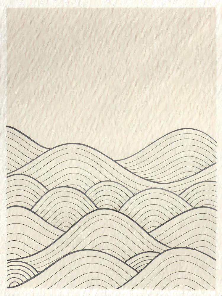 Minimalist Ink Sketch Of Texture Of Washi Paper