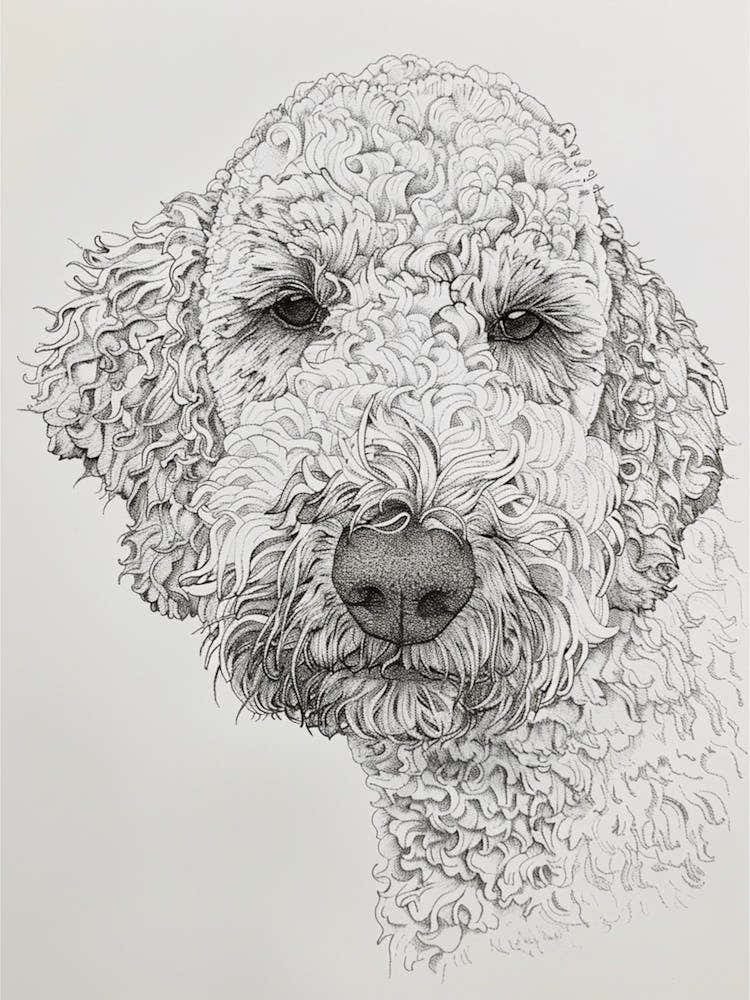 Lagotto Romagnolo Dog Line Sketch 1