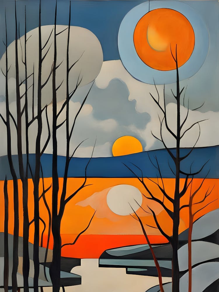 Sunset Over The Lake