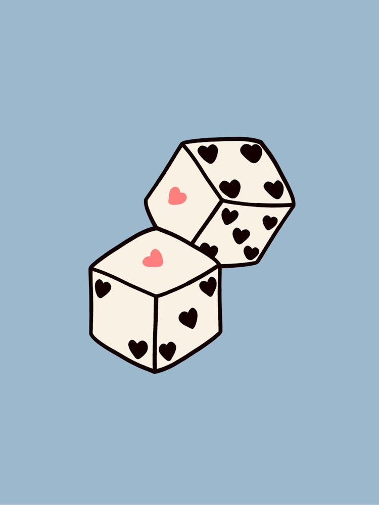 Heart Dice Blue