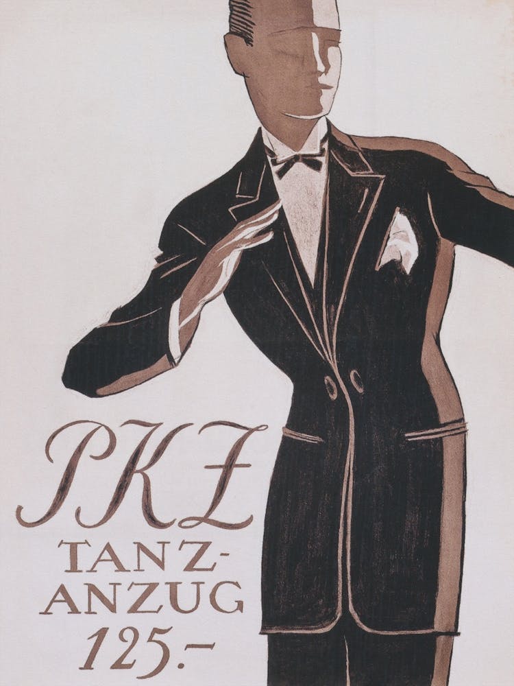 Eleganter Mann im Smoking, Vintage Herrenmode Poster