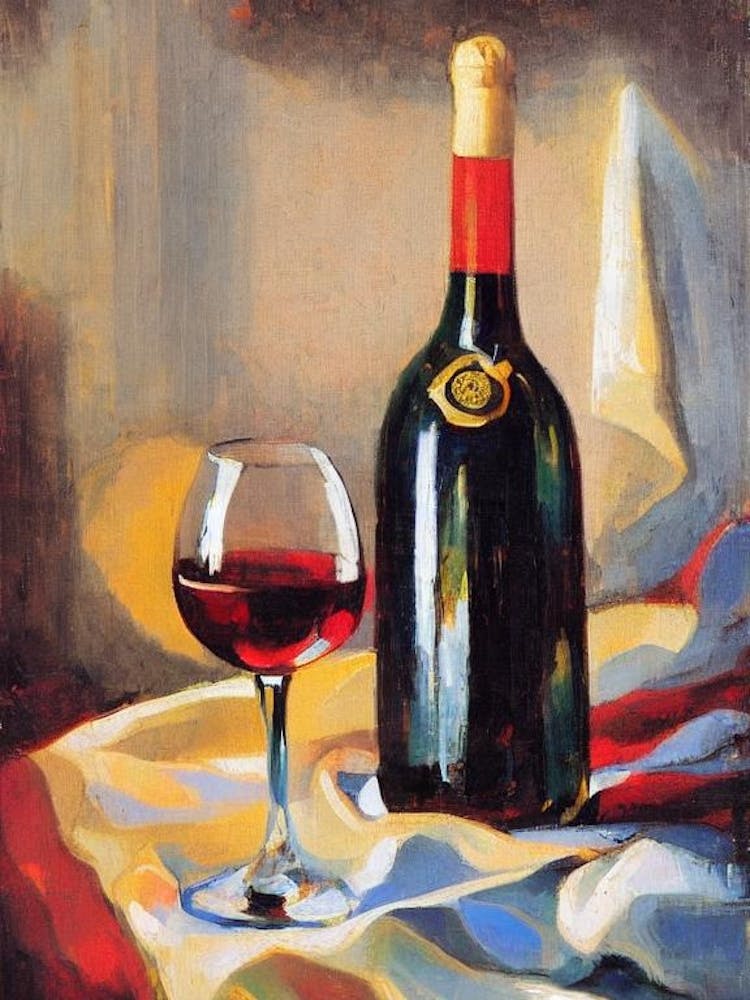 Chardonnay Oil Painting Cocktail Poster