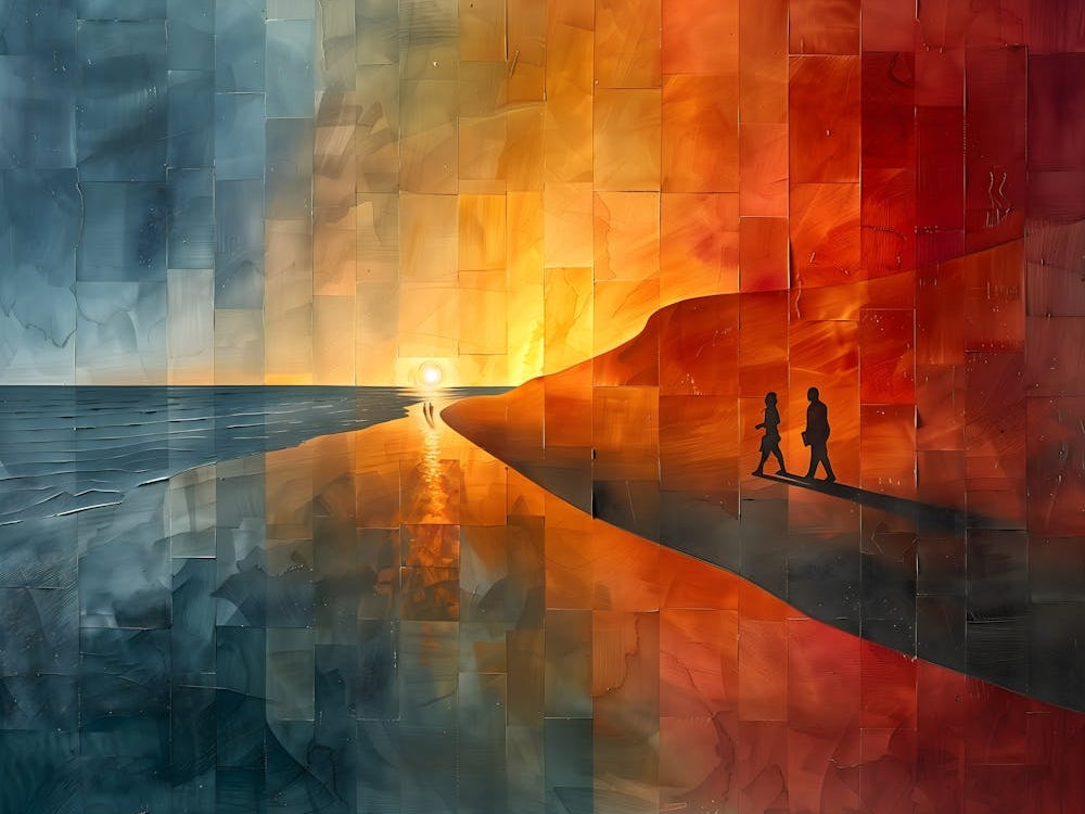 Sunset On The Beach, Cubism