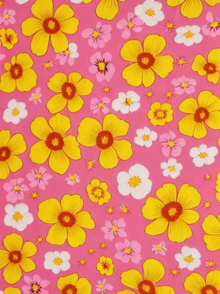 Eustoma Floral Print Warm Tones1 Flower