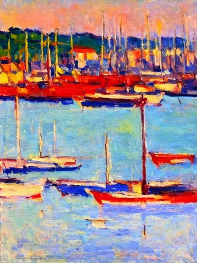 Port Of Livorno Italy Brushwork Painting harbour