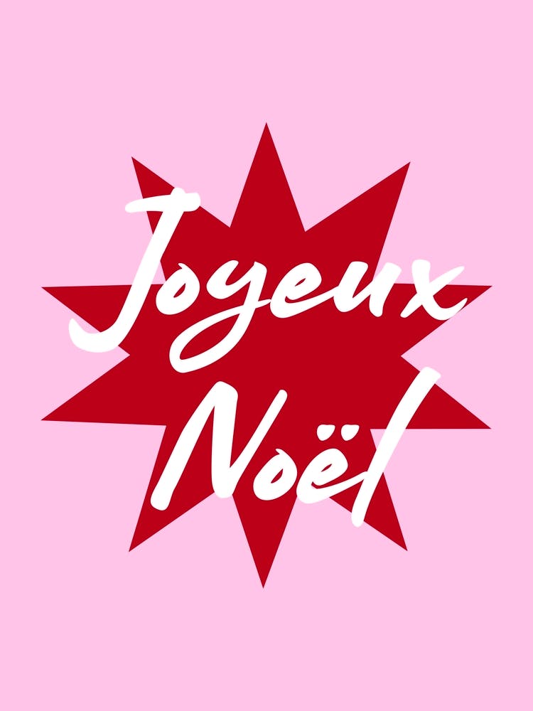 Joyeux Noel Pink and Red Star